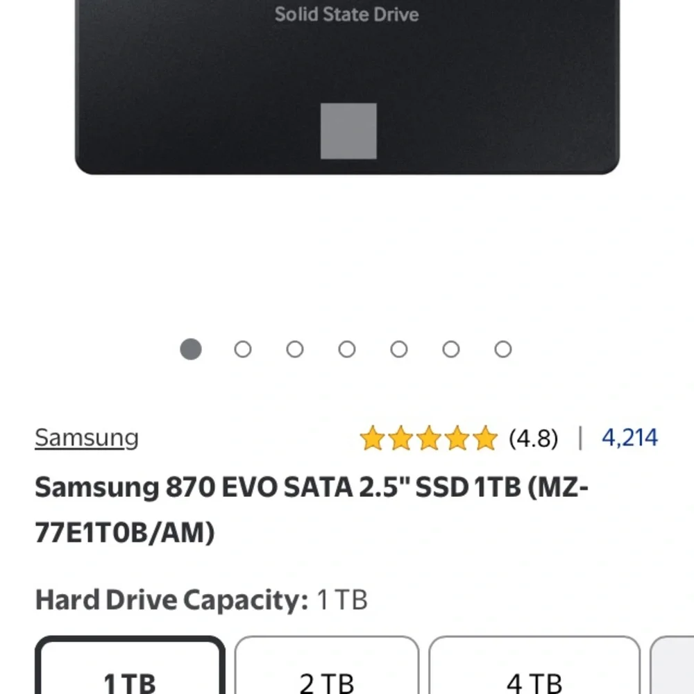 Samsung 1TB Internal SSD - Black with Orange Accent